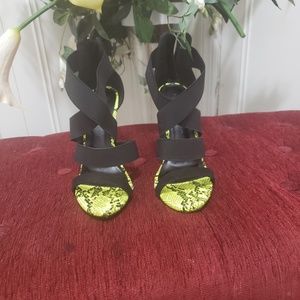 Green and black heels by wild Diva